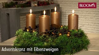 Adventskranz mit Eibenzweigen  Weihnachtsdeko  christmas decoration  BLOOM’s Floristik [upl. by Adelaja]