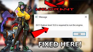 How To Fix Valorant DX11 Feature Level 100 is required to run the engine Valorant 2022 [upl. by Derward368]