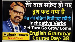 Inchoative Verbs Get Become Grow Come Turn Fall Go  Inchoative  Learn Full English Grammar Course [upl. by Teraj]