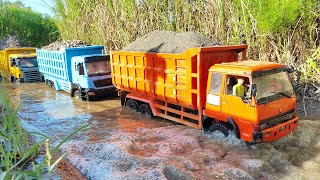 Rc Handmade Truk Tronton Oleng Hino 500 Isuzu Giga Muatan Pasir Terjang Banjir dan Lumpur [upl. by Birkner]