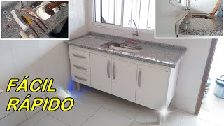 Como Instalar Gabinete e Pia de Cozinha [upl. by Cud]