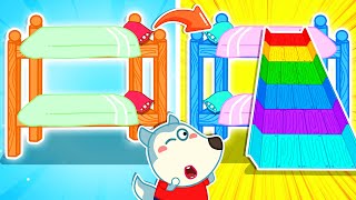 Making Rainbow Slide on Bunk Bed with Lycan 🐺 Cartoons for Kids  LYCAN  Arabic [upl. by Lielos682]