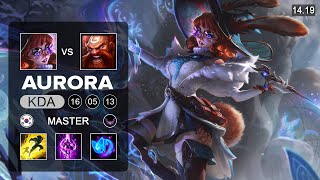 Aurora vs Gragas Mid  KR Master  Patch 1419 Season 14 [upl. by Mickelson643]