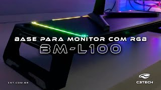 Base Para Monitor BML100BK RGB C3Tech Gaming [upl. by Tavey]