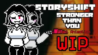 【Undertale AU】 Storyshift  stronger than you WIP battle animation [upl. by Enelhtak]