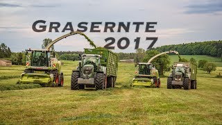 Lohnunternehmen Norbert Mäser Grasernte mit 3x Claas Jaguar 950 [upl. by Irish]