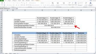 Deckungsbeitragsrechnung mehrstufige DBRechnung Aufgabe 1 [upl. by Rhee]