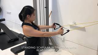 Standing Scapular Retraction with Resistance Band [upl. by Ohnuj324]