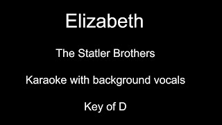 Elizabeth  Statlers  Karaoke wBackground Vocals  Original Key of D [upl. by Rinaldo]