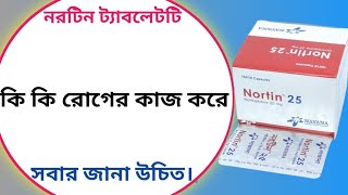 Nortin 25 mg tablet এর কাজ কি  nortin 25 mg bangla  nortin 10 mg tablet [upl. by Conrado]