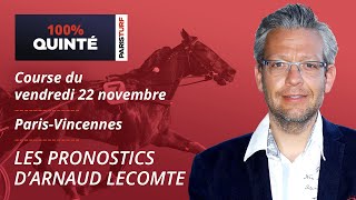 Pronostics Quinté PMU  100 Quinté du Vendredi 22 novembre à ParisVincennes [upl. by Jerrie]