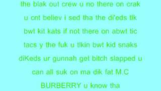 mc burberry vs blackout crew with lyrics [upl. by Yclehc]