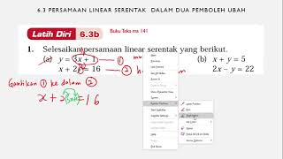 persamaan linear serentak dengan kaedah penggantian [upl. by Aened]