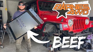 Close Look at Barns 4WD Bolt On Transmission Skid Plate For My Jeep Tj Wrangler [upl. by Aziza]