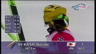 Noriaki Kasai  1475m  Planica 22031998  HILL RECORD  HQ [upl. by Ynaoj443]