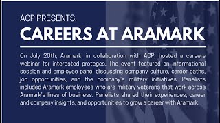 ACP Presents Careers at Aramark [upl. by Detta100]