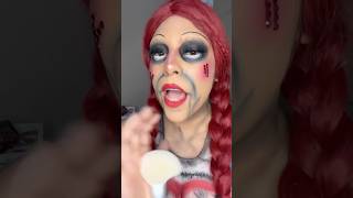 Annabelle makeup halloweenmakeuplook halloween makeupartist [upl. by Einnaffit]