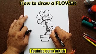 How to draw a FLOWER [upl. by Banquer100]