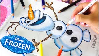 COLOREANDO A OLAF LIBRO PARA COLOREAR DISNEY FROZEN DISNEY DRAWING OLAF VANE V ART [upl. by Beach]