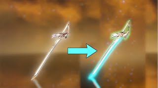 Aquila Favonia weapon appearance Lvl 1 vs Lvl 90 in Genshin Impact [upl. by Blaire]