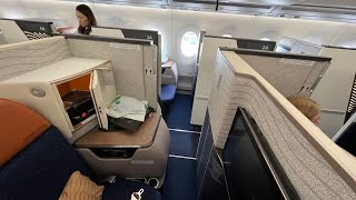 Turkish Airlines A350900 Business Class Suite Aeroflot design TK81 ISTBOS [upl. by Anaujait]