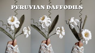 How to crochet a flower  part 2  Step by step tutorial  Peruvian daffodils Flower [upl. by Nylear497]