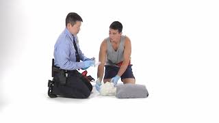 Using a Bag Valve Mask Resuscitator—Two Rescuers [upl. by Osy]