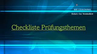 MR Coaching Checkliste Prüfungsthemen [upl. by Ansela]