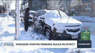 Madisons alternate side parking rules remain in effect amid winter storm [upl. by Thera]