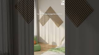 DIY Acoustic Slat Wall Panels Herringbone  STEP GUARD Floors amp Walls shorts acousticdesign [upl. by Gerrilee]