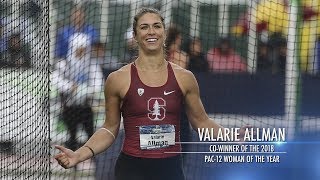 Stanfords Valarie Allman named cowinner of 2018 Pac12 Woman of the Year award [upl. by Bryon]