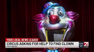 Missing clown no laughing matter to circus visiting Fort Wayne [upl. by Wallford3]