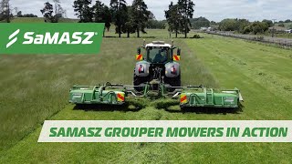 SaMASZ Groupers  9 4m Grouper Mowers in action in the Waikato [upl. by Coit]