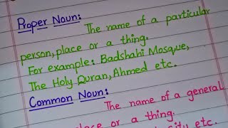 What is Noun  Definitionkinds of noun  Common nounProper noun  English Grammar  Day 01 [upl. by Foskett]