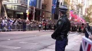 The Scots college pipes and drums Anzac day 2012MTS [upl. by Neellek]