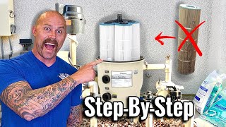 How To Clean Your Pool Filters  Pool Cartridge Filters amp Basic Pool Maintenance [upl. by Vernor]