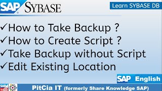 How to Create Sybase Backup Script  SAP Sybase Backup Cycle  SE03  Sybase DB Tutorials PitCia IT [upl. by Atiker506]