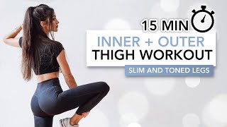 15 MIN THIGH WORKOUT Toned Inner  Outer Thighs  İç ve Dış Bacak Sıkılaştırma  Eylem Abaci [upl. by Hahnert687]