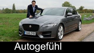 Jaguar XF FULL REVIEW test driven RSport 20d 2nd generation MY2016 allnew neuer [upl. by Nelleyram]