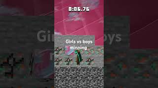 Minecraft girls mining boys mining are pro are noob coment minecaft [upl. by Norreg]