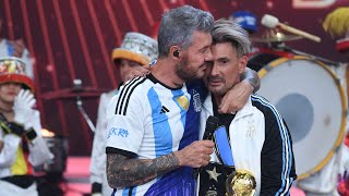 El saludo de Messi a Tinelli a un año del título de campeón del mundo para Argentina [upl. by Tandi350]