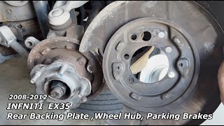 20082012 INFINITI EX35 Rear Backing Plate Wheel Hub amp Parking Brake [upl. by Gard144]