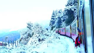 Train traveling On The Mountainside In Winter [upl. by Aicitel505]