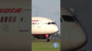 Landing in the beautiful golden light Air India Boeing 7878  at Amsterdam Schiphol Airport [upl. by Dorisa872]