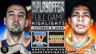 MPBL HIGHLIGHTS  QUARTERFINALS  MANILA VS CALOOCAN  OCTOBER 5 2024 [upl. by Keslie664]