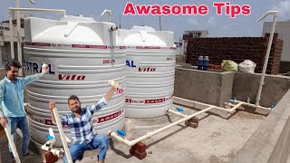 plumbing work for water tank installation with details [upl. by Carbone]