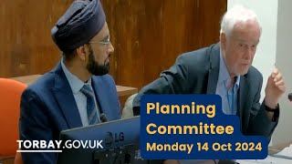 Torbay Council Planning Meeting 14 Oct 2024 [upl. by Kral]