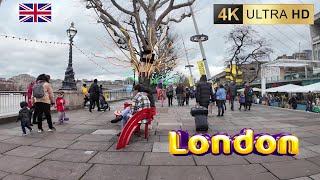 Londons Panorama Hungerford Bridge to Tower Bridge Walk 4K60 [upl. by Yraccaz]