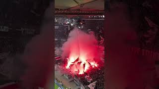 Eintracht Frankfurt Ultras Pyro Show at Bundesliga Match vs Werder Bremen [upl. by Tudela603]