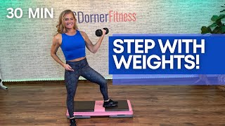 High Intensity Step Aerobics Workout With Weights For Maximum Fat Burn in 30 Minutes [upl. by Nivak621]